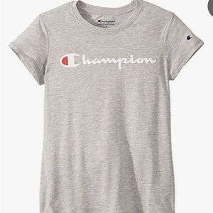NWT Champion Girls T-Shirt Classic Crew Neck Tee Size Medium Heather Gray 3D12